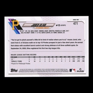 Jared Oliva RC Topps 2021 Rookie Pirates