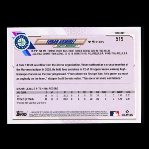 Yohan Ramirez RC Topps 2021 Rookie Mariners