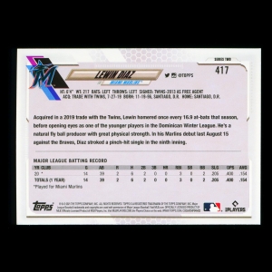 Lewin Diaz RC Topps 2021 Rookie Marlins