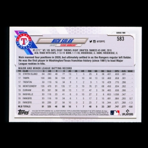 Nick Solak Topps 2021 Future Stars Rangers