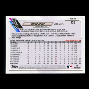 Dylan Cease Topps 2021 Future Stars White Sox