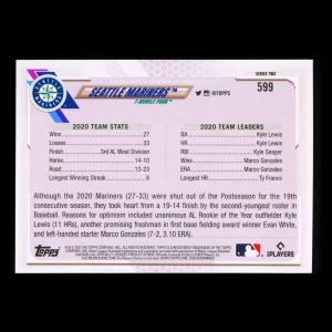 Seattle Mariners Topps 2021 Team Card T-Mobile Park
