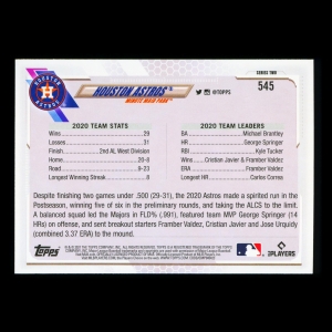 Houston Astros Topps 2021 Team Card Minute Maid Park