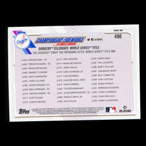 Championship Fireworks Topps 2021 Checklist Dodgers