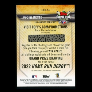 Mookie Betts 2021 Topps Home Run Challenge Dodgers