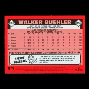 Walker Buehler 2021 Topps Chrome 1986 Retro Silver Pack Chrome Dodgers