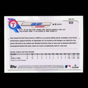 Sam Huff RC Topps 2021 Rainbow Foil Rookie Rangers