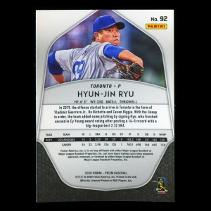 Hyun-Jin Ryu RC 2020 Prizm Rookie Blue Jays