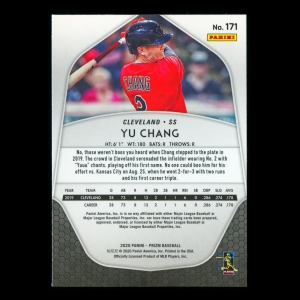 Yu Chang RC 2020 Prizm Rookie Indians