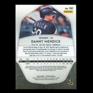 Danny Mendick RC 2020 Prizm Rookie White Sox