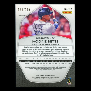 Mookie Betts 2020 Prizm Blue Donuts Dodgers 120/199