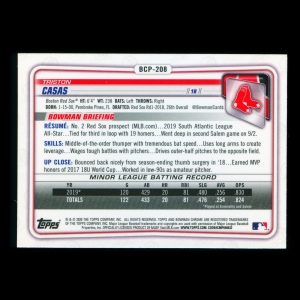 Triston Casas 2020 Bowman Chrome Prospect Red Sox
