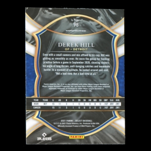 Derek Hill RC 2021 Select Rookie Tigers