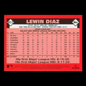 Lewin Diaz RC 2021 Topps Chrome 1986 Retro Rookie Marlins