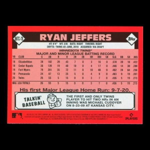 Ryan Jeffers RC 2021 Topps Chrome 1986 Retro Rookie Twins
