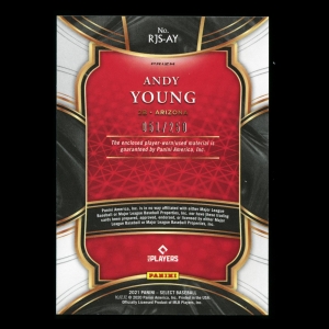 Andy Young RC 2021 Select Jumbo Swatch Rookie Diamondbacks 051/250