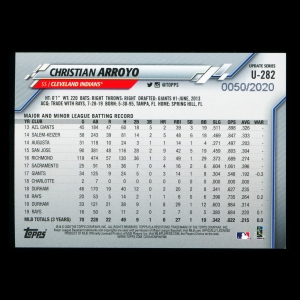 Christian Arroyo 2020 Topps Gold Indians 0050/2020