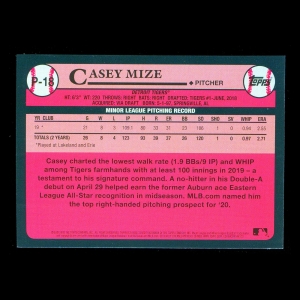 Casey Mize 2020 Topps 1989 Retro #1 Prospect Tigers