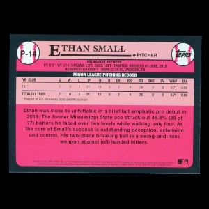 Ethan Small 2020 Topps 1989 Retro #1 Prospect Brewers