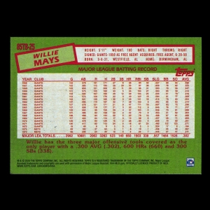Willie Mays 2020 Topps 1985 Retro Giants