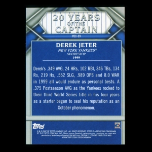 Derek Jeter 2020 Topps 20 Years of the Captain #99 Yankees