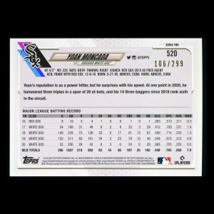 Yoan Moncada Topps 2021 Orange Foil White Sox