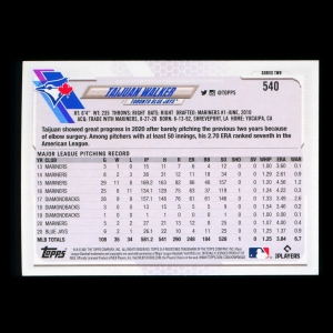 Taijuan Walker Topps 2021 Rainbow Foil Blue Jays