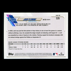Josh Fleming RC Topps 2021 Rookie Rays