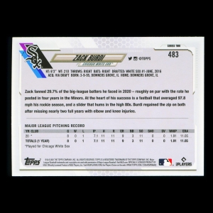 Zack Burdi RC Topps 2021 Rookie White Sox
