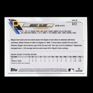 Miguel Yajure RC Topps 2021 Rookie Piratesq