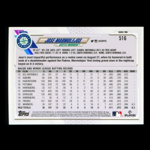 Jose Marmolejos RC Topps 2021 Rookie Mariners