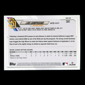 Luis Campusano RC Topps 2021 Rookie Padres