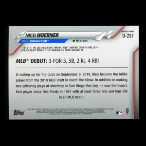 Nico Hoerner RC 2020 Topps Rookie Cubs