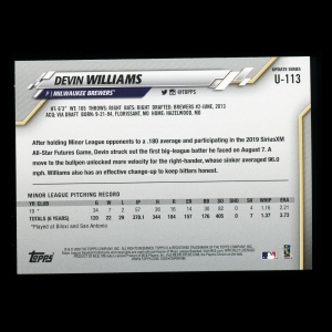 Devin Williams RC 2020 Topps Rookie Brewers
