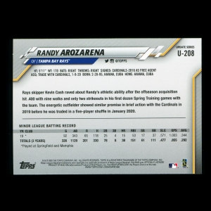 Randy Arozarena RC 2020 Topps Rookie Rays
