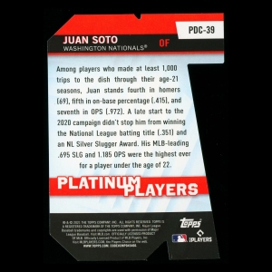 Juan Soto 2021 Topps Platinum Players Die Cut Nationals