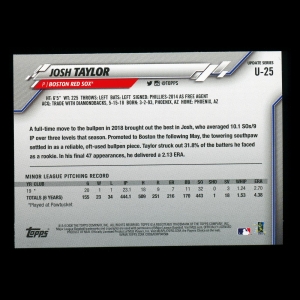Josh Taylor RC 2020 Topps Rookie Red Sox