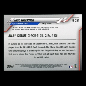 Nico Hoerner RC 2020 Topps Rookie Cubs