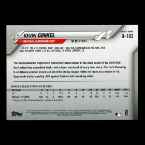 Kevin Ginkel RC 2020 Topps Rookie Diamondbacks