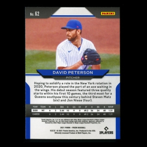 David Peterson RC 2021 Prizm Rookie Mets