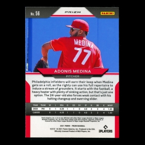 Adonis Medina RC 2021 Prizm Rookie Phillies