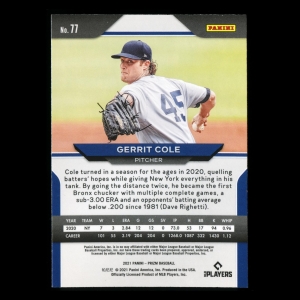 Gerrit Cole 2021 Prizm Yankees