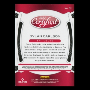 Dylan Carlson RC 2021 Certified Rookie Cardinals
