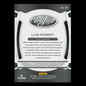 Luis Robert 2021 Certified White Sox
