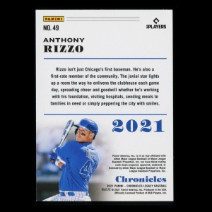 Anthony Rizzo 2021 Chronicles Cubs
