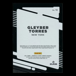 Gleyber Torres 2021 Clearly Donruss Red Yankees 008/100