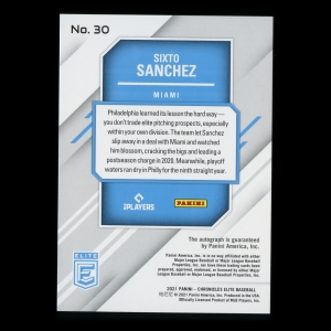 Sixto Sanchez RC 2021 Elite Rookie Auto Marlins