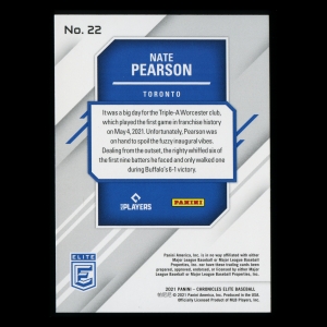 Nate Pearson RC 2021 Elite Rookie Blue Jays