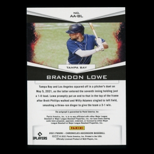 Brandon Lowe 2021 Ascension Autographs Rays 42/50