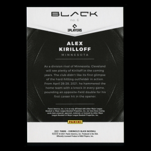 Alex Kirilloff RC 2021 Black Rookie Twins
